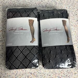 NWT 6-Pack Marilyn Monroe Diamond Fishnet Stockings Tights New Medium Queen
